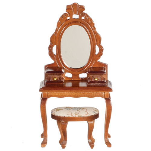 Vanity with Stool, Walnut